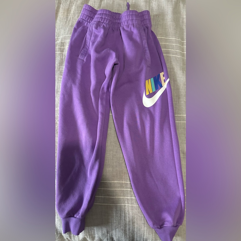 Nike Kids Joggers in Purple with Multicolor Logo